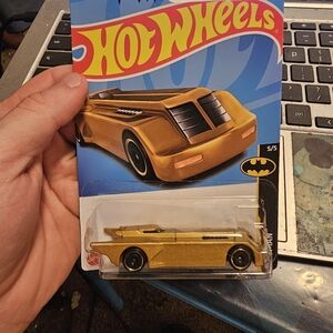 Batman gold batmobile hot wheels car